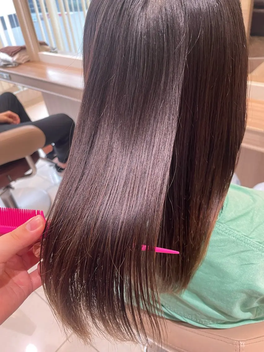 ミディアム パーマ カット 縮毛矯正 トリートメント 韓国ヘアメイク🎀/ 縮毛矯正✨山本媛香のヘアスタイル