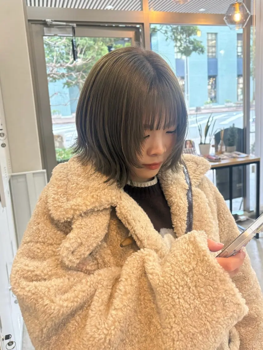 ショート ヘアカラー トリートメント MIDORI🎀 透明感/ベージュのヘアスタイル