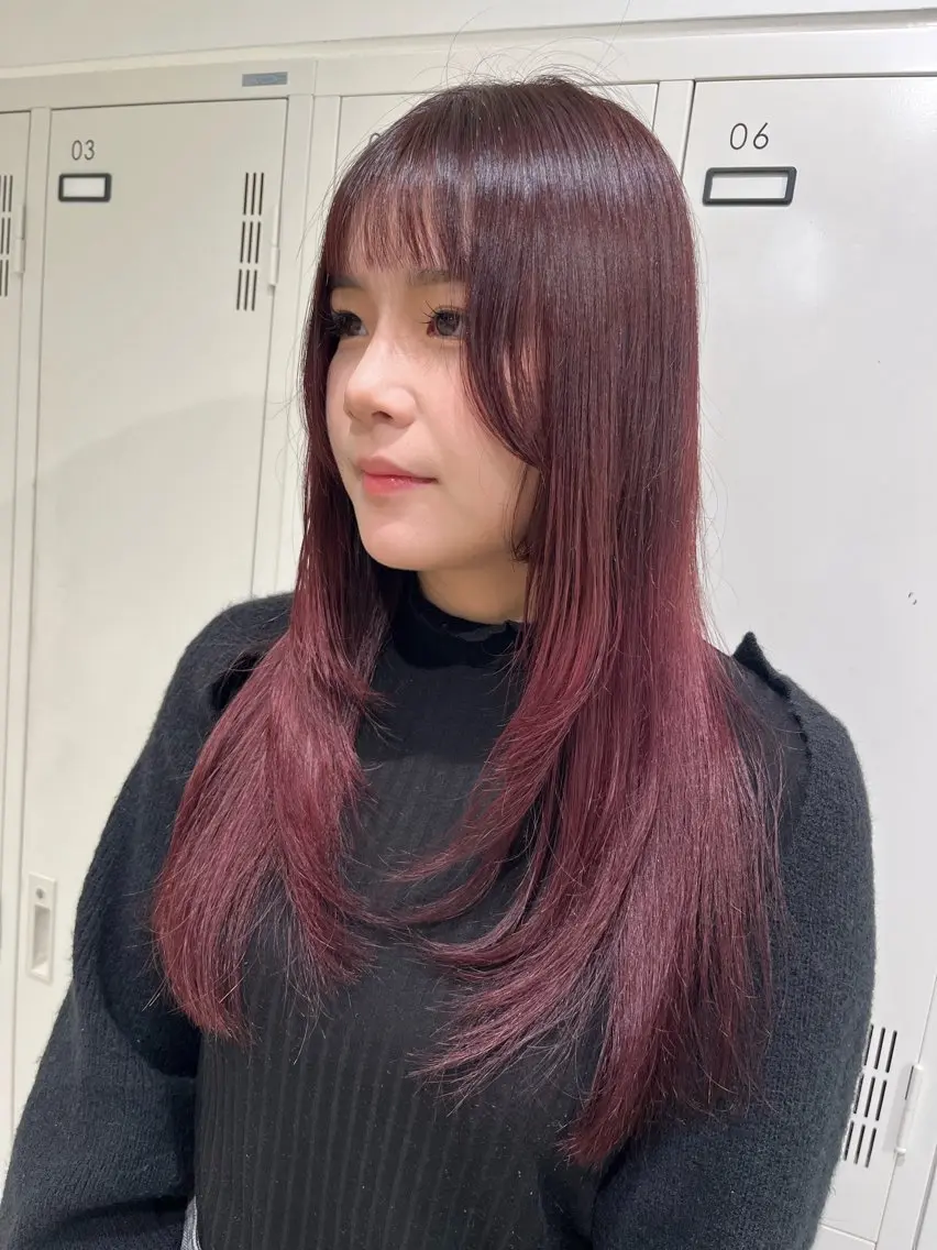 セミロング カラー ブリーチ ラベンダーカラー ラベンダーピンク ピンクカラー レイヤーカット カット ヘアカラー トリートメント 【メンズ縮毛矯正/ Ryoka】のヘアスタイル