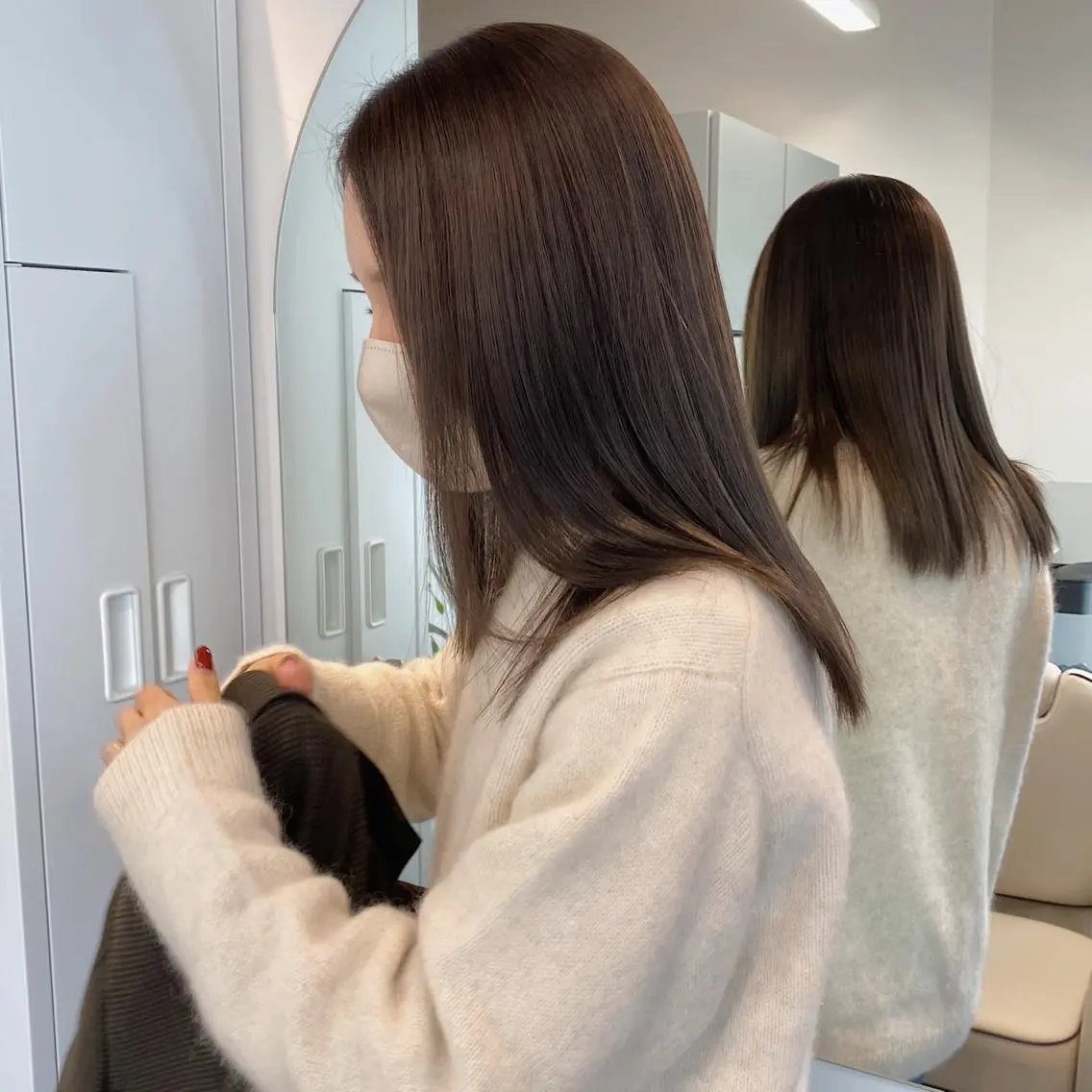 ミディアム カラー ヘアアレンジ ブリーチなしカラー/ 髪質改善/寺門束のヘアスタイル