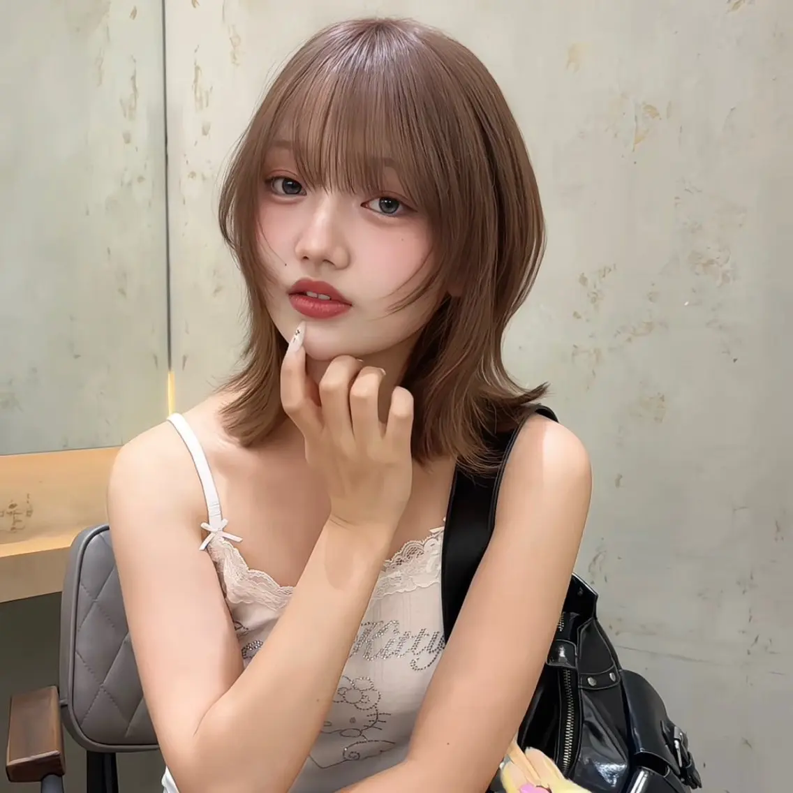 ミディアム ボブ レイヤーカット 🎀𝑆𝐴𝑅𝐴 /レイヤーカット🎀のヘアスタイル