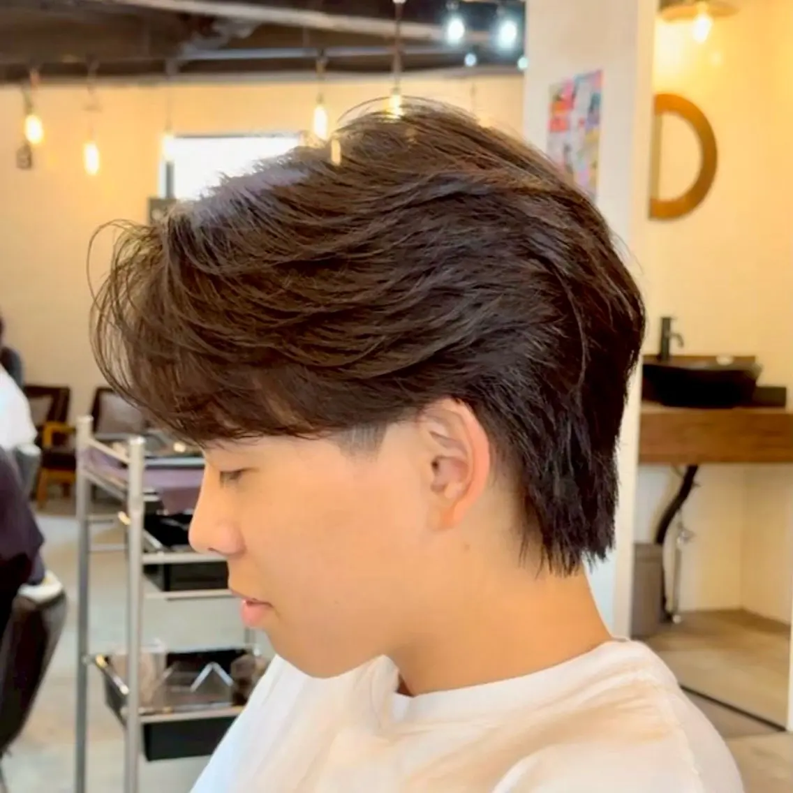 ショート パーマ メンズ シャドウ ツイスパ ニュアンス小形のヘアスタイル