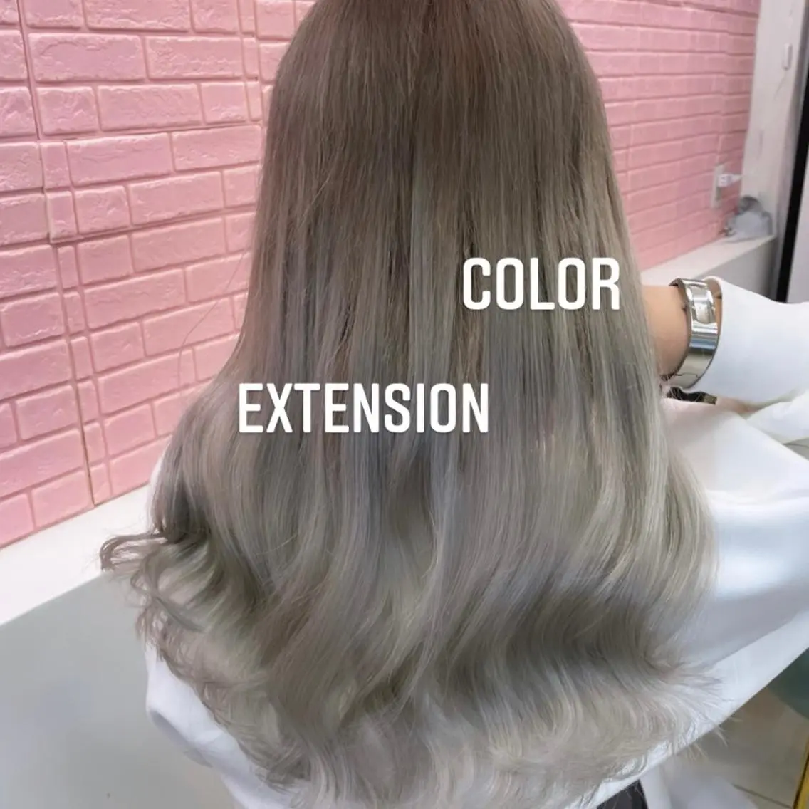 セミロング カラー ヘアカラー エクステ エクステ🩵ブリーチ 韓国ヘア🩵KAEのヘアスタイル