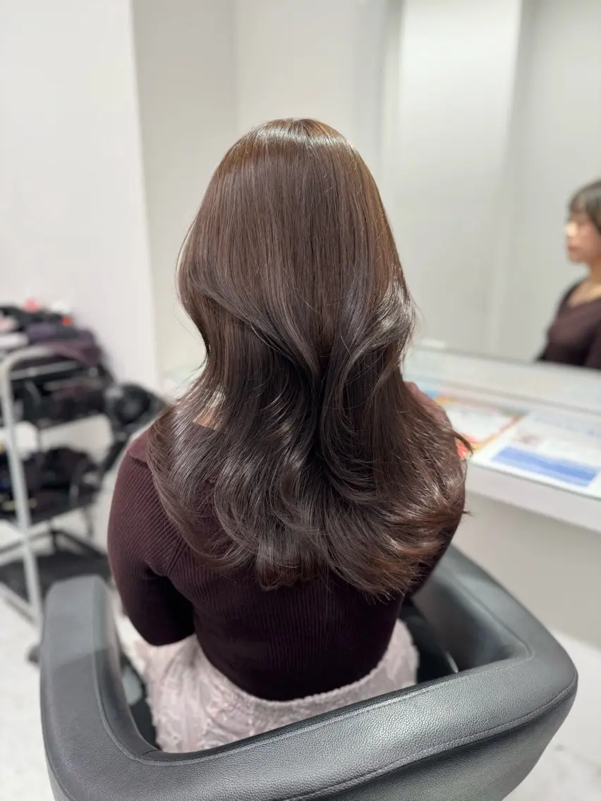 セミロング カラー ヘアアレンジ ブリーチ無し透明感 🕊AZUSAのヘアスタイル