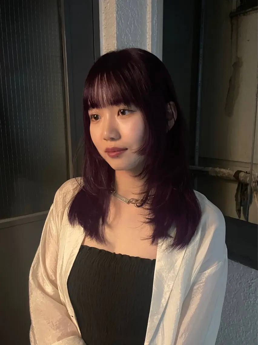 セミロング カラー ブリーチ ブリーチなしカラー レッドカラー rin🩰ハイトーン /レディースパーマのヘアスタイル