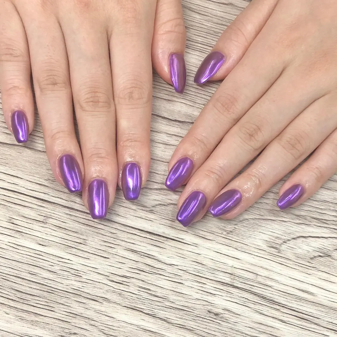 ネイル ミラーネイル パープル ハンドネイル フットネイル 🎀AYAKO 🎀中韓ネイルのネイルデザイン