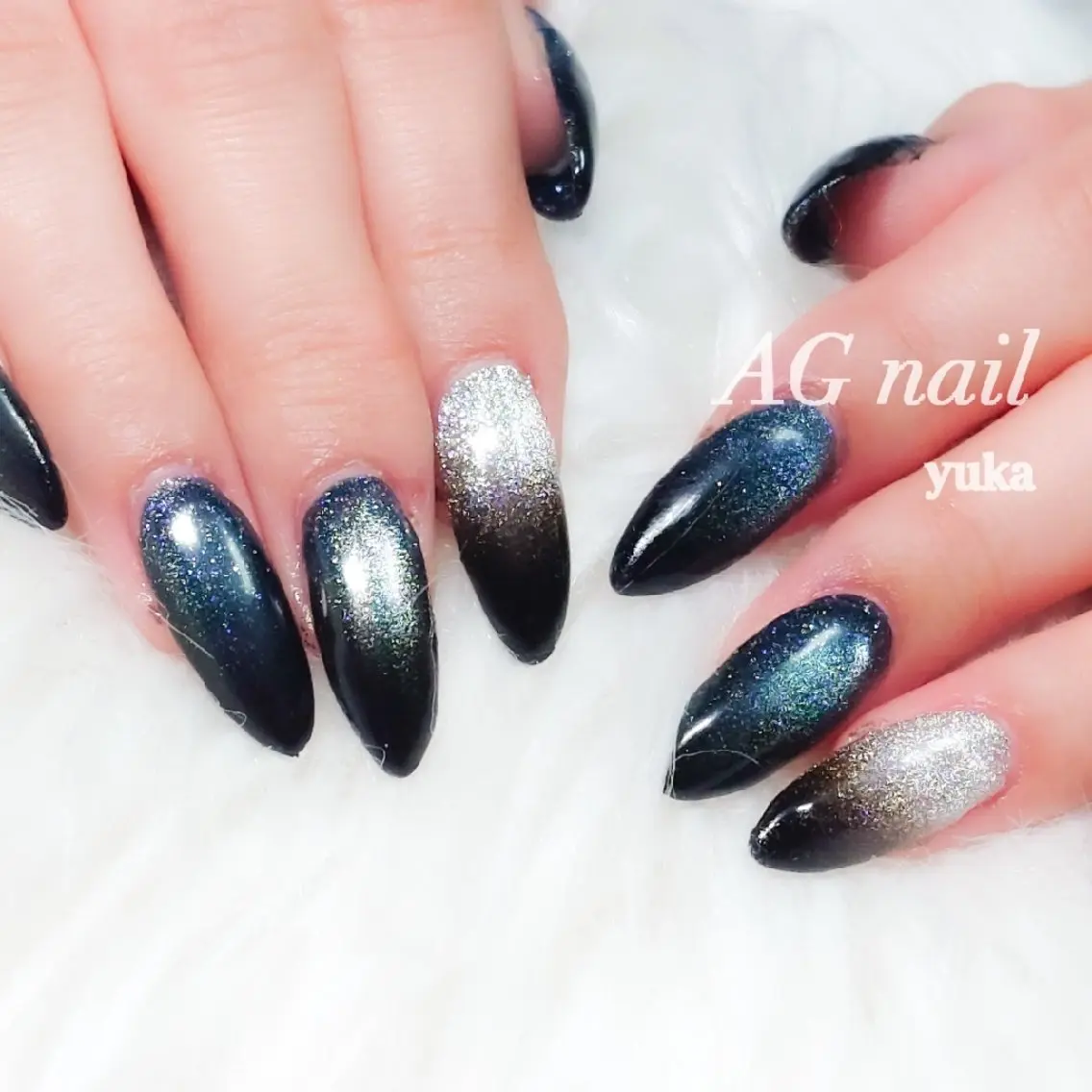 ネイル フラッシュネイル フラッシュマグ グラデーション マグネットネイル ハンドネイル ハンドケア AGnail 富永  /ちゅるん韓国ネイルのネイルデザイン