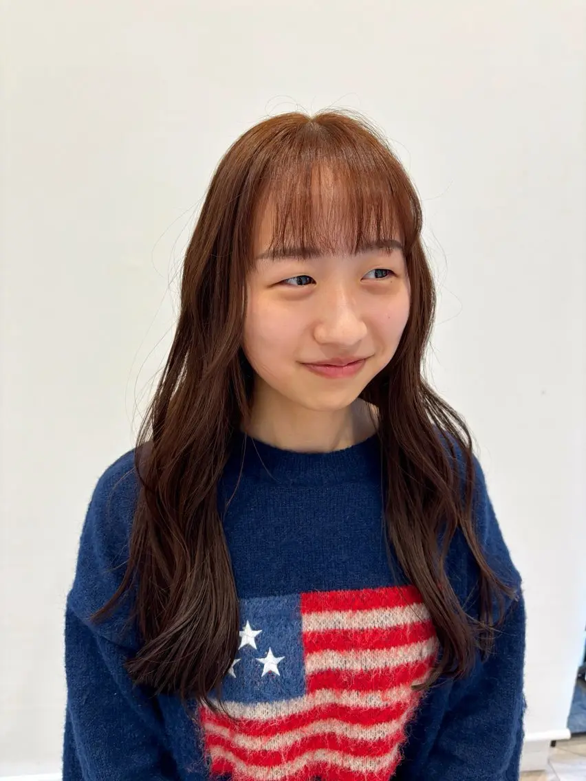 ロング カラー オレンジ 卒業式のヘアスタイル ヘアカラー 💐レイヤー/透明感 カラー💐智口彩香のヘアスタイル