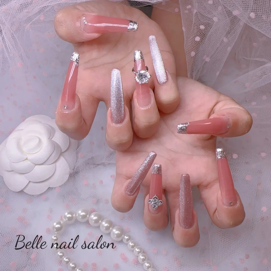 ネイル オーロラネイル フットネイル 韓国ネイル ラメ(グリッター) ラメグラデーション ハンドネイル Belle nail salon 新小岩のネイルデザイン
