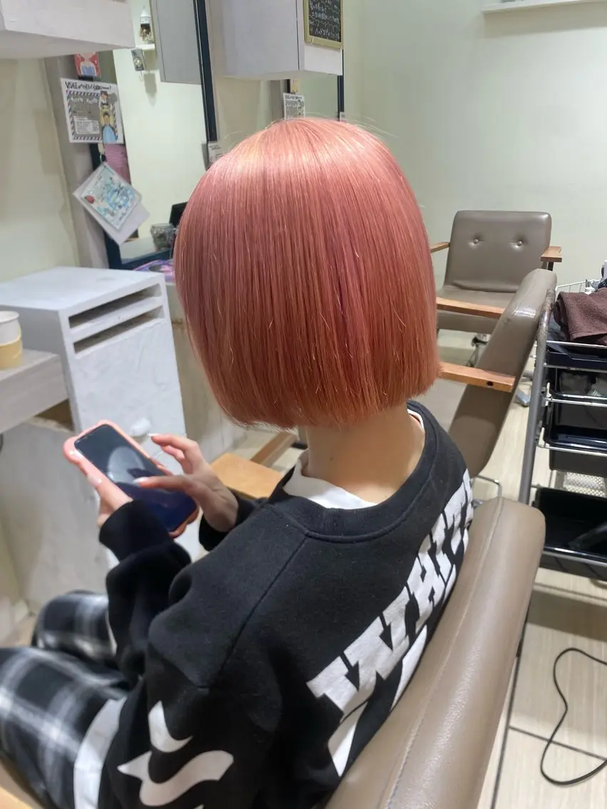 カラー ブリーチ ピンクカラー ヘアカラー ayano/浦安 /デザインカラーのヘアスタイル