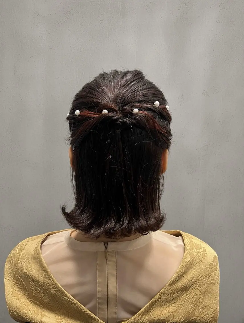 ミディアム ヘアアレンジ ヘアセット AO Iのヘアスタイル