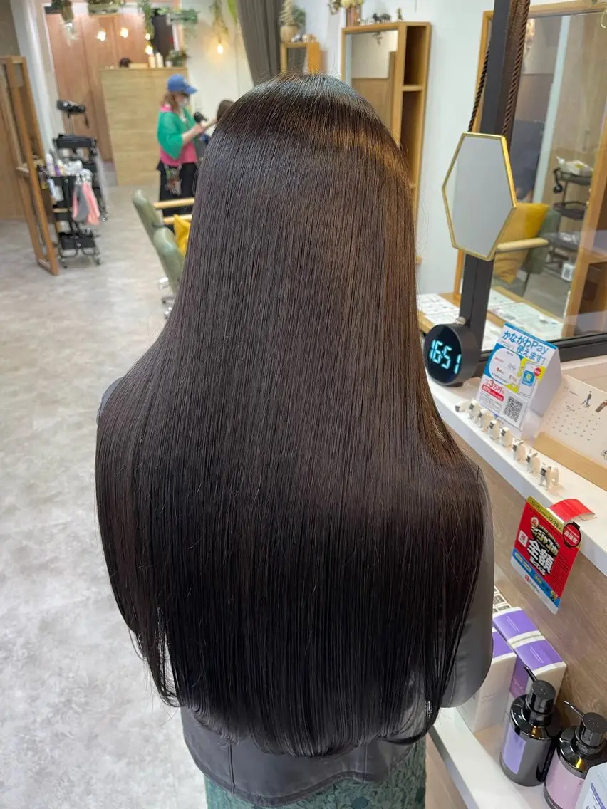 ロング カラー グレージュ ヘアカラー うる艶カラー 顔周りカット♡ikuのヘアスタイル