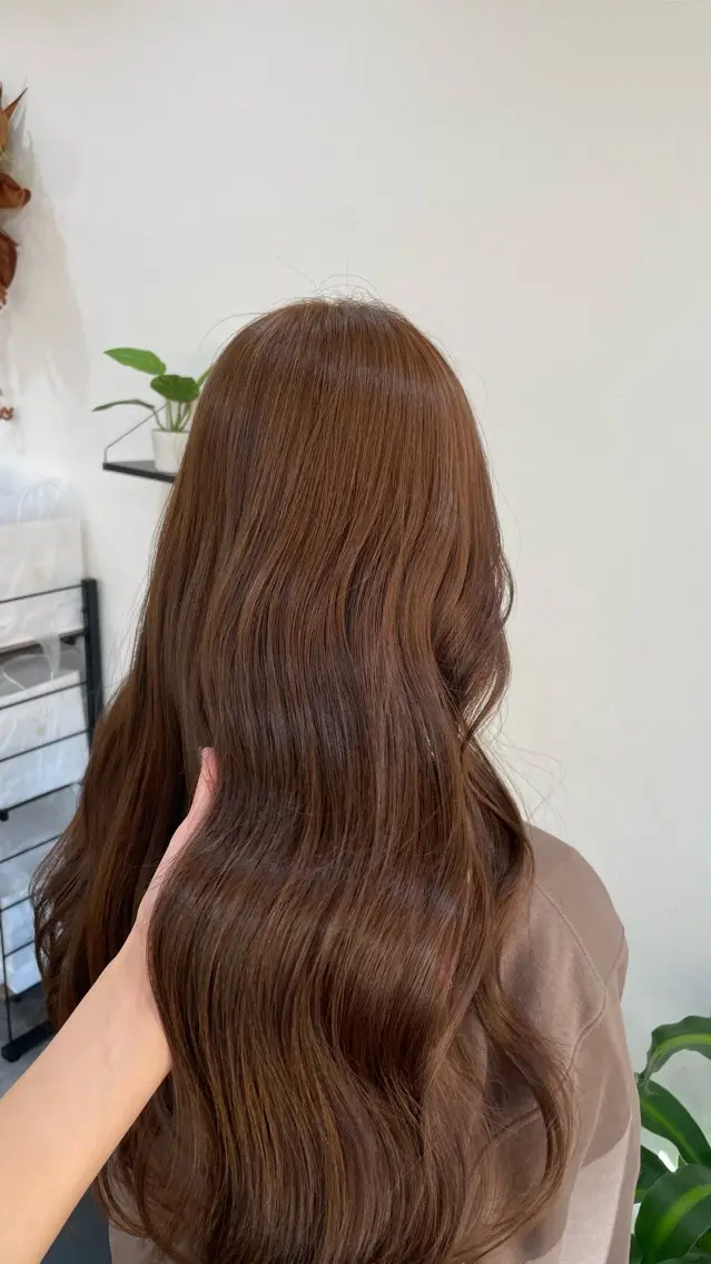 ロング カラー ヘアアレンジ ブリーチ ブラウンカラー 透明感カラー ダブルカラー ブリーチなしカラー 郡山/透明感カラー /馬場アンドレアのヘアスタイル
