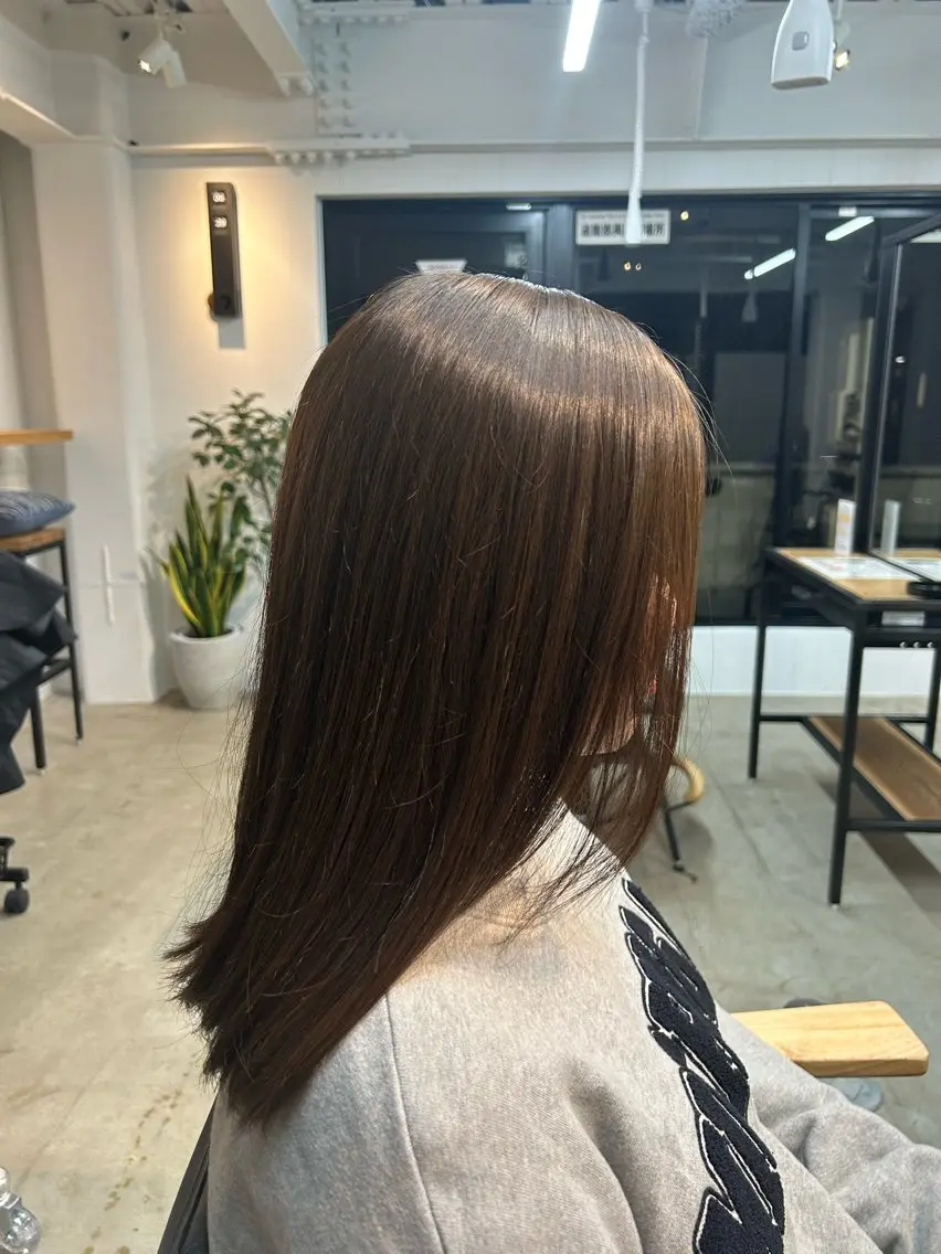 セミロング カラー 透明感カラー 丸岡 桜のヘアスタイル