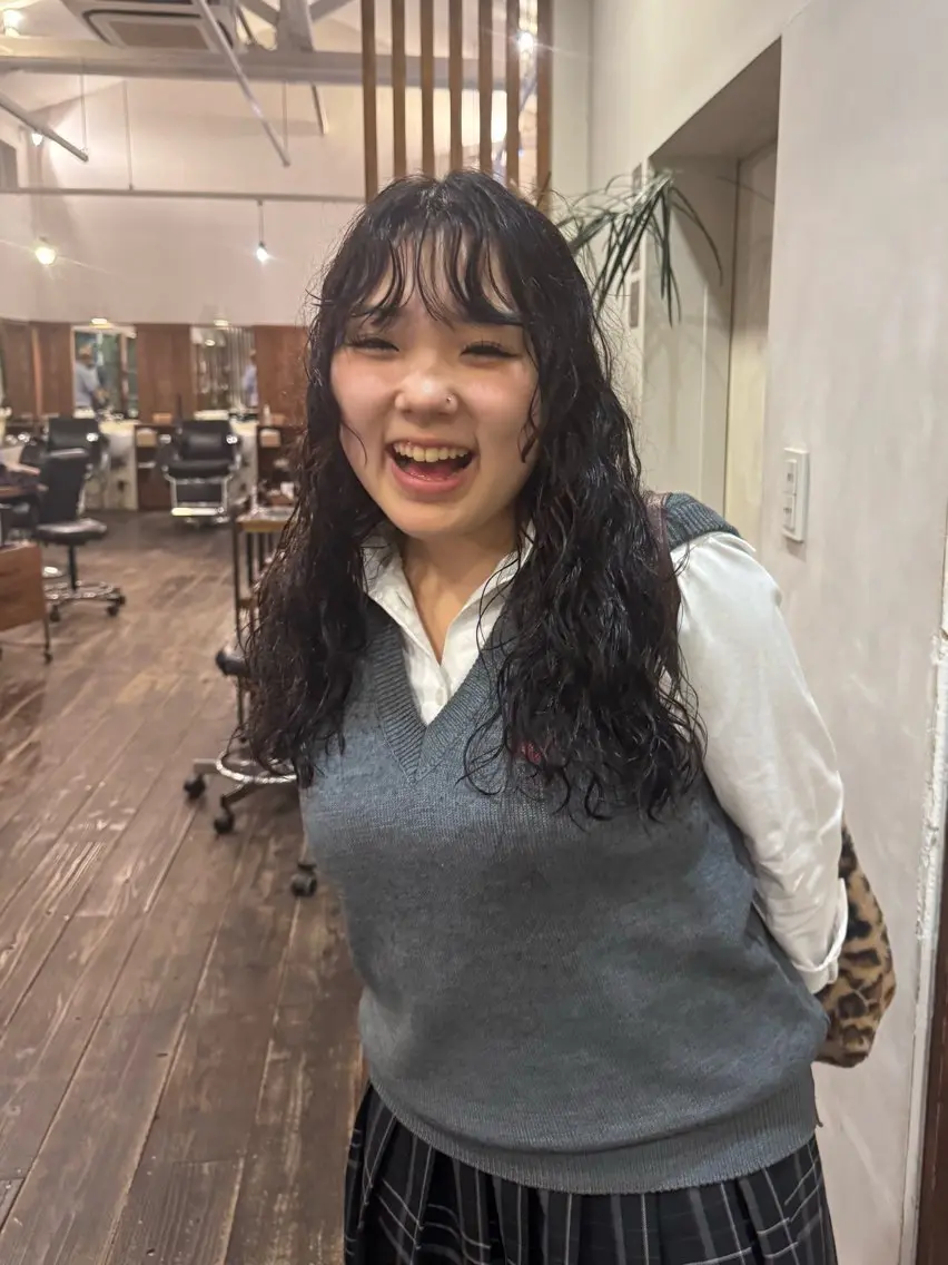 ロング パーマ カット パーマ MOK大阪梅田店 Asahiのヘアスタイル