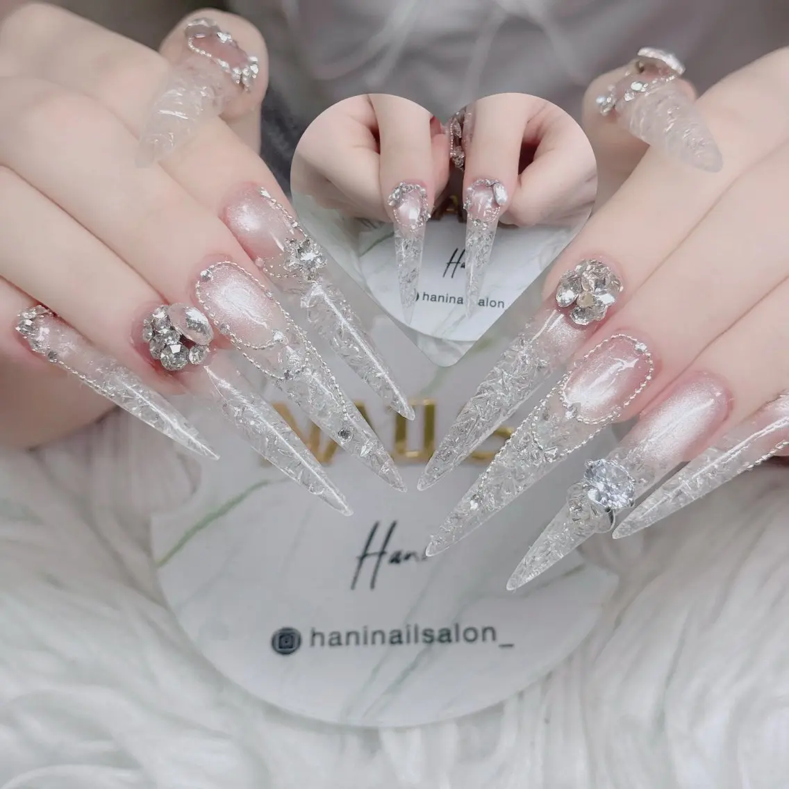 ネイル フットネイル フレンチネイル グラデーション 韓国ネイル ロングネイル ハンドネイル Hani Nail Salonのネイルデザイン