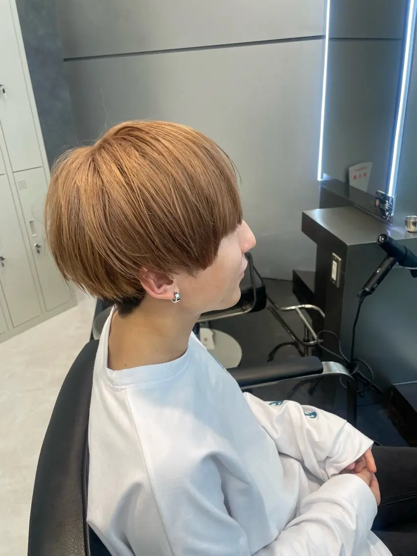 メンズ マッシュ メンズウルフ🐺♡ ブリーチ♡ヘアメ🎀のヘアスタイル