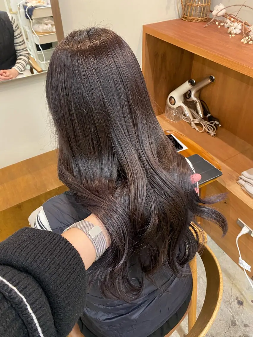 ロング カラー 透明感カラー ラベンダーカラー NIKO/名古屋/ 髪質改善/艶髪のヘアスタイル