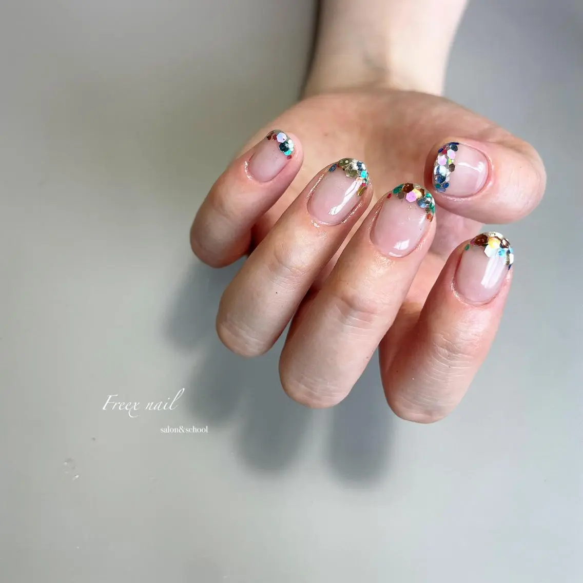 ネイル クリアネイル フレンチネイル ハンドネイル フットネイル freex nail /ニュアンス/個性派のネイルデザイン