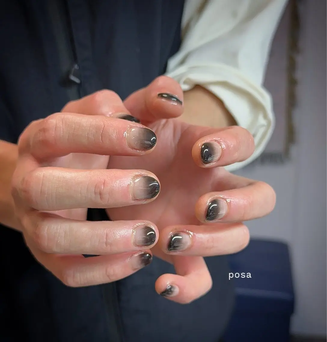 ネイル グラデーション メンズネイル シンプルネイル ハンドネイル posa nail モエミのネイルデザイン