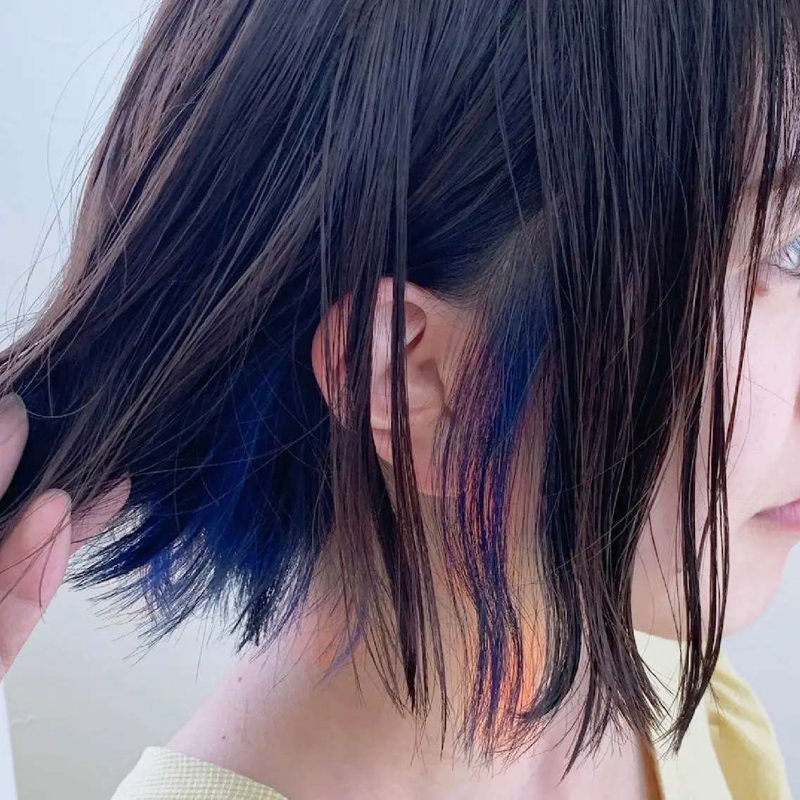 ミディアム カラー ブリーチ インナーカラー 田辺 貞和のヘアスタイル