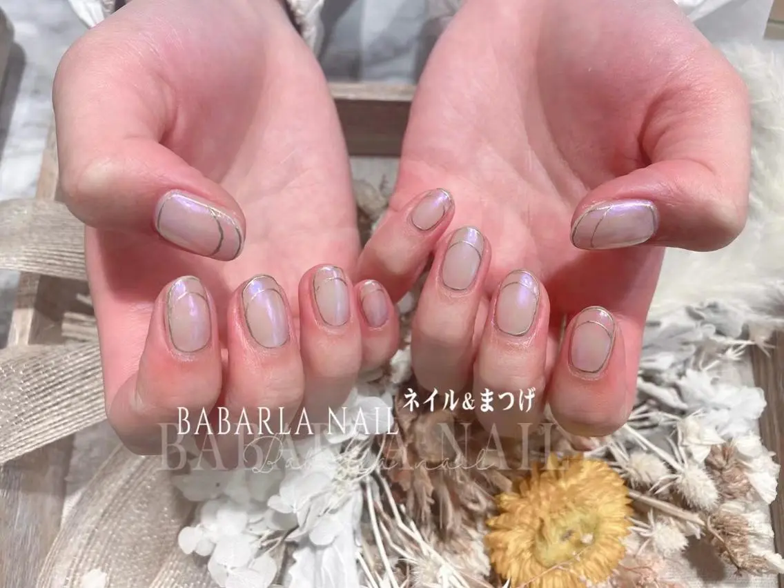 ネイル フレンチネイル ラメ(グリッター) Babarla nailのネイルデザイン