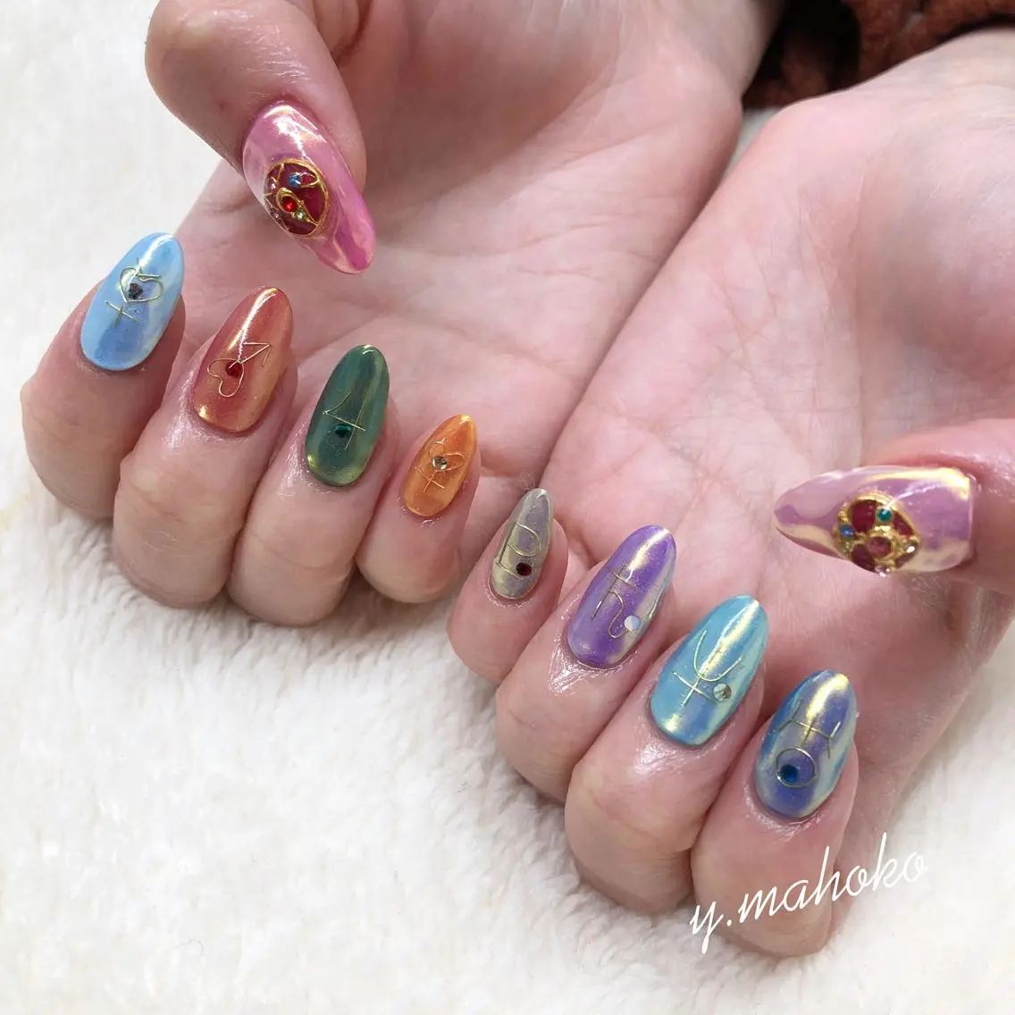ネイル ハンドネイル パラジェル有/ 長さだし/mahoのネイルデザイン