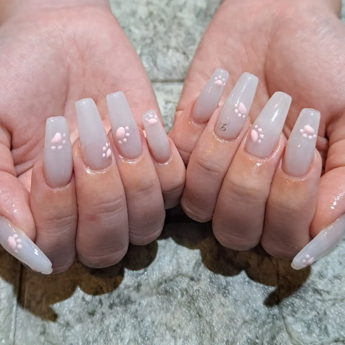 ネイル ロングネイル スカルプネイル シンプルネイル ハンドネイル RounGe町田店 🧸大谷のネイルデザイン