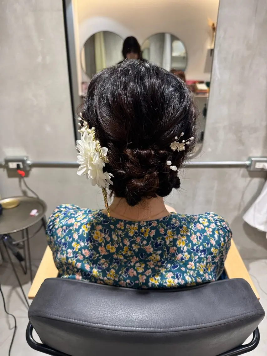 ロング ヘアアレンジ 浴衣 ヘアセット 𝐇𝐢𝐧𝐚 ⟡.·のヘアスタイル