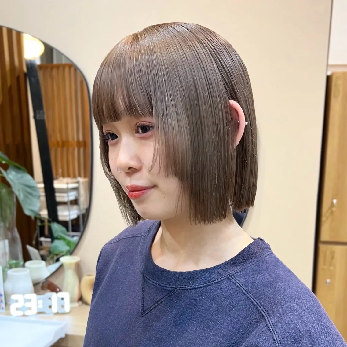 ショート カラー ヘアカラー トリートメント ボブ/縮毛矯正/ 透明感カラー/ゆきなのヘアスタイル