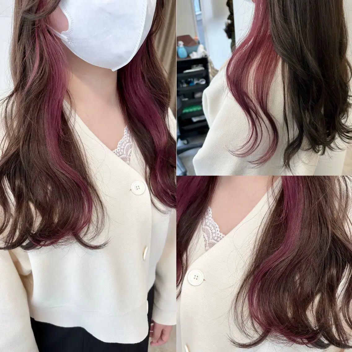 ロング カラー ブラウンカラー チョコレートブラウン ピンクカラー カット ヘアカラー 透明感カラー/ レイヤー　YUKAのヘアスタイル