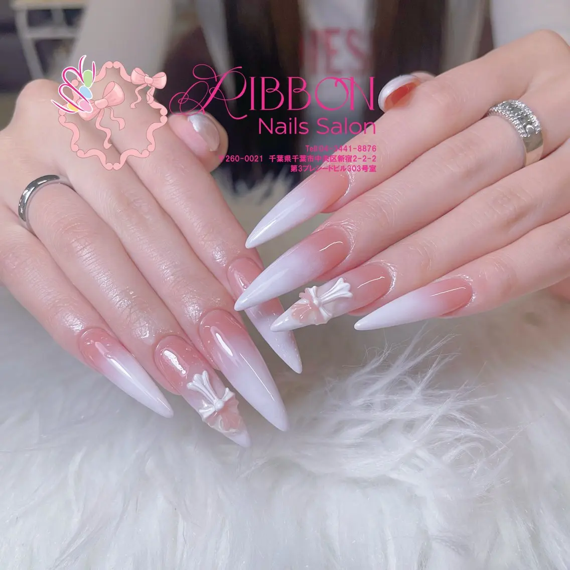ネイル フレンチネイル ジェルネイル マグネットネイル 持ち込み ニュアンスネイル ハンドネイル Ribbonnail salonのネイルデザイン