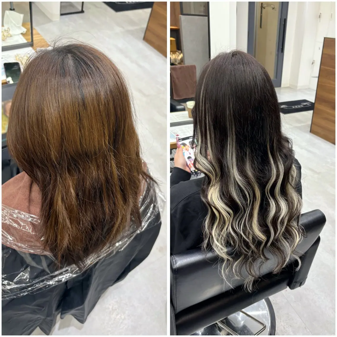 ロング カラー ダークグレー デザインカラー ハイライトカラー ハイトーンカラー インナーカラー SHUNTA✨ NEXT/ブリーチのヘアスタイル