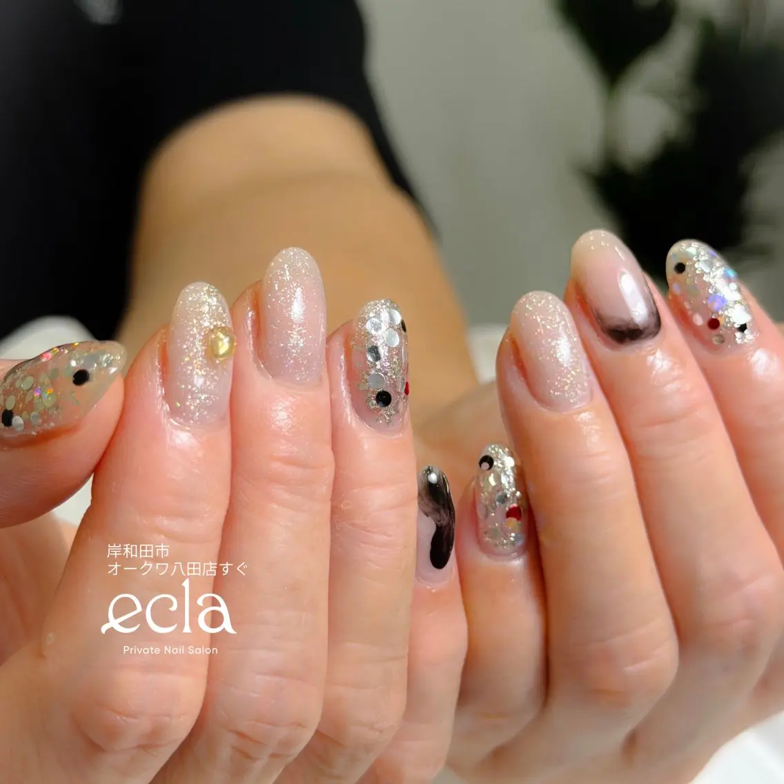 ネイル アートネイル ホログラムネイル キラキラネイル ラメ(グリッター) 持ち込み Nail Salon ecla 〜エクラ〜のネイルデザイン