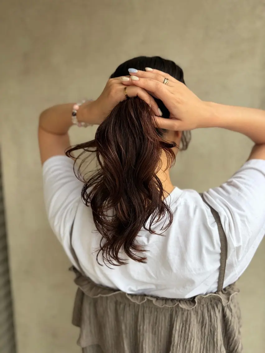 ロング パーマ カット パーマ 杉原 安優奈のヘアスタイル