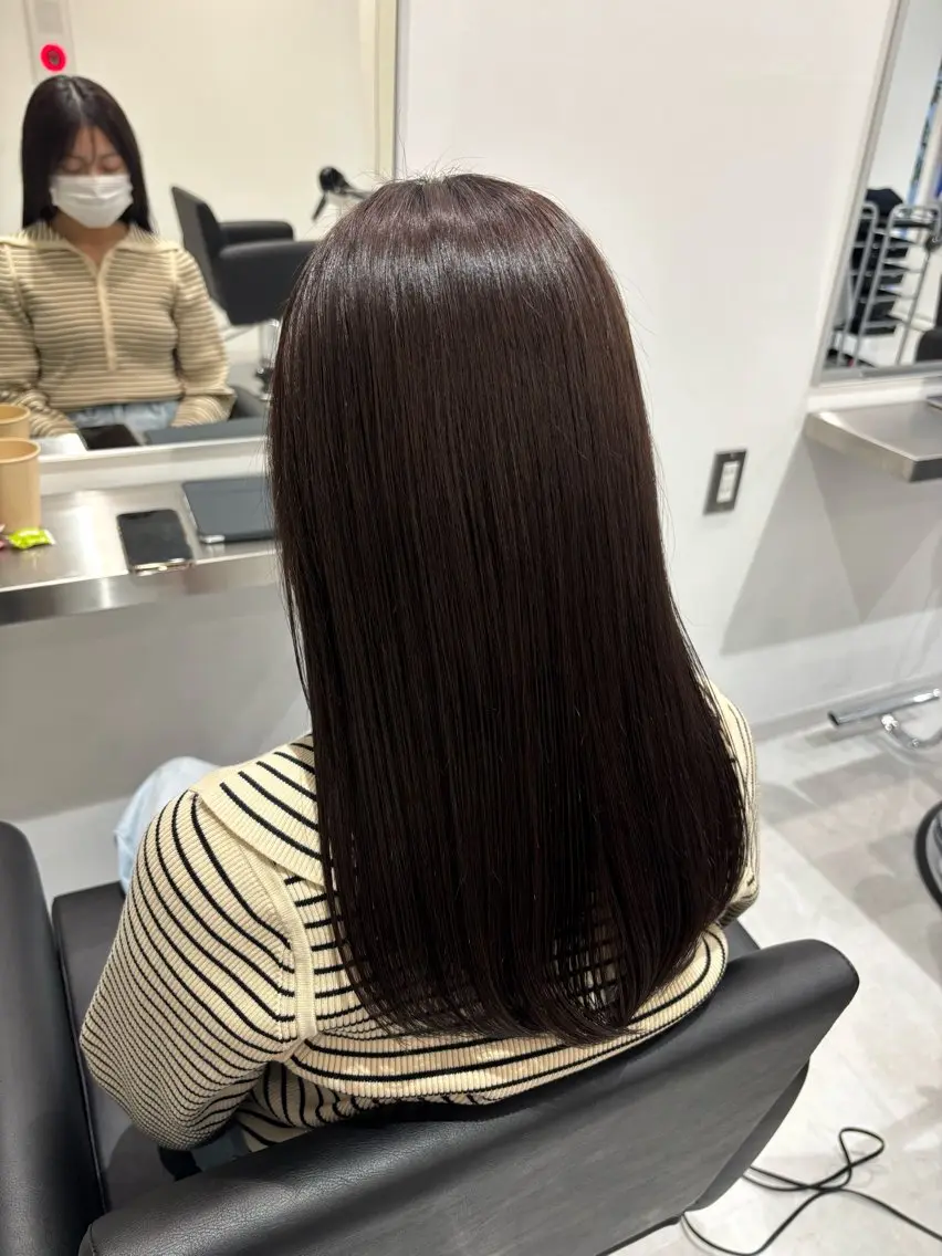 ロング カラー ベージュカラー ブリーチ ブラウンカラー カシス グレージュ カット ヘアカラー トリートメント 🎀韓国ヘア× 透明感カラー🎀正源のヘアスタイル