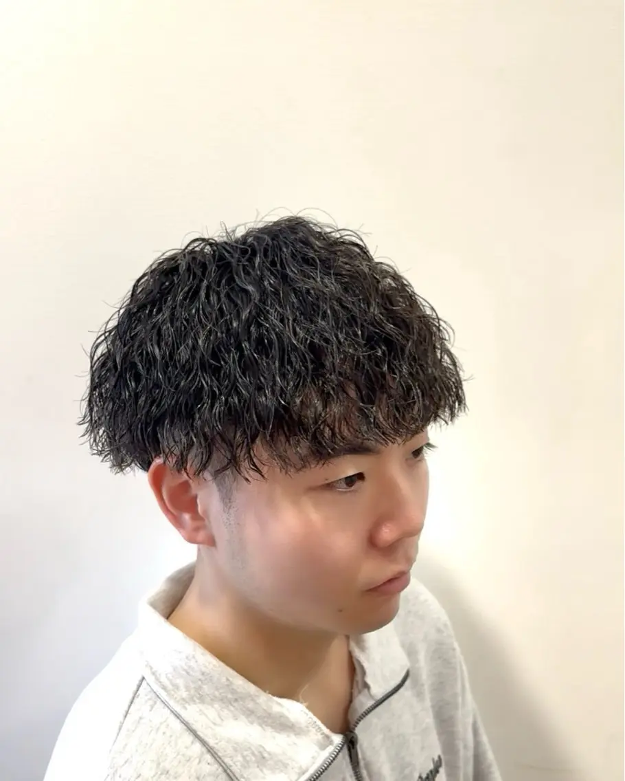 パーマ メンズ マッシュ カット パーマ ヘッドスパ ☆★メンズ特化★☆ 川地由麿のヘアスタイル