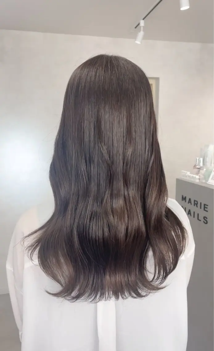 セミロング ヘアカラー トリートメント 蓮 華のヘアスタイル