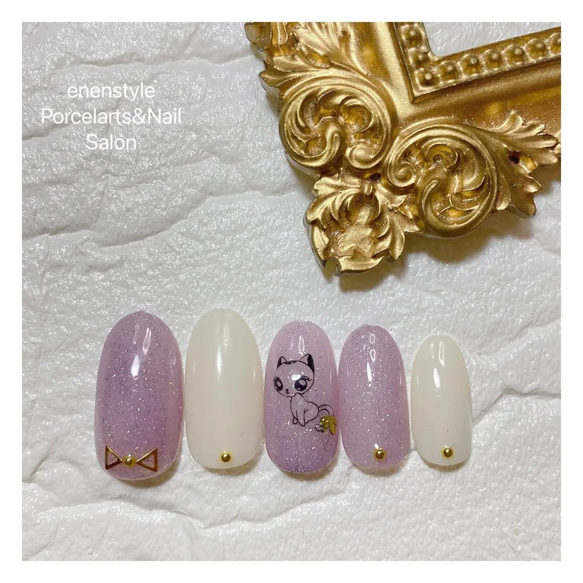 ミディアム ネイル ハンドネイル 🐾enen style 🐾のネイルデザイン