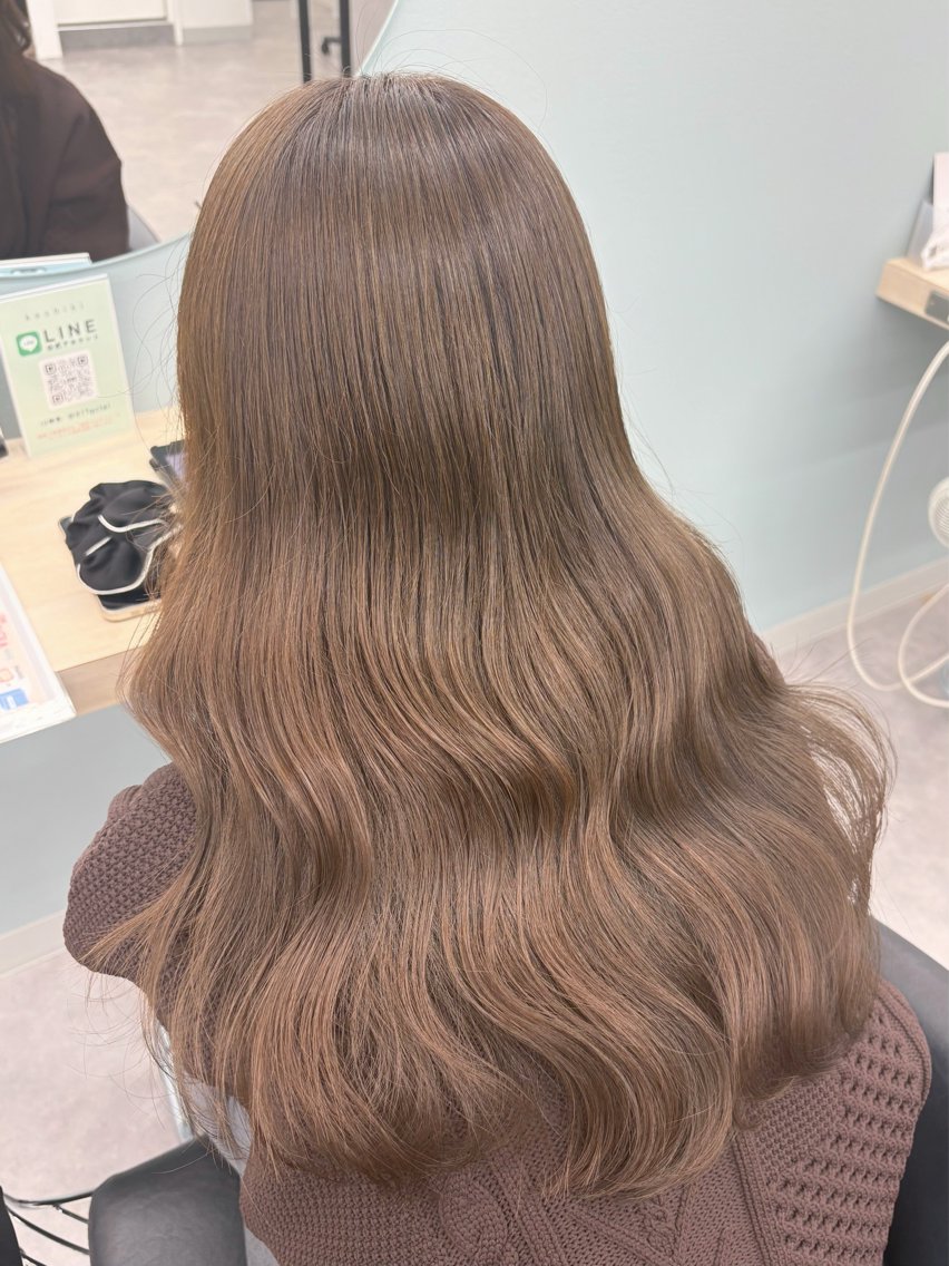 【高明度・透明感】🧸ブリーチ無しダブルカラー(ケア剤込)＋4stepトリートメント🧸の写真