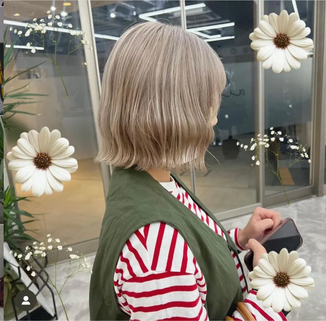 セミロング カラー 色落ちまで可愛い🧚 心斎橋hikaruのヘアスタイル