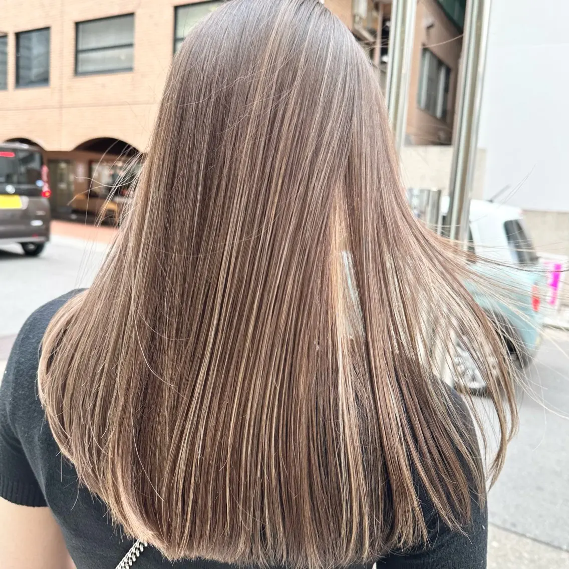 セミロング ヘアカラー バレイヤージュ修正 Yusukeのヘアスタイル