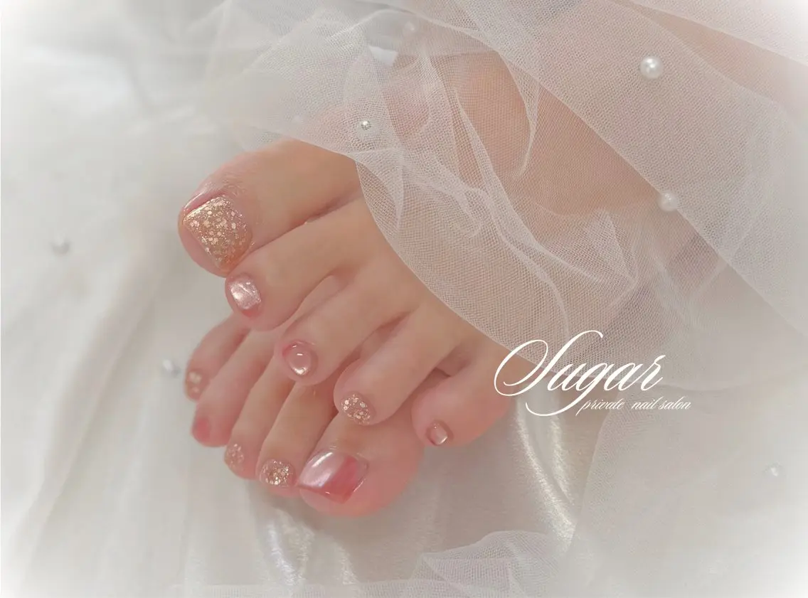 ネイル マグネットネイル フットネイル Nail salon Sugarのネイルデザイン