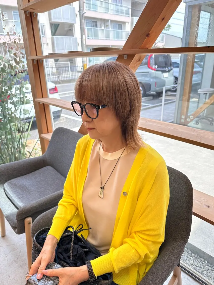 ミディアム カラー ヘアカラー 【茨木で白髪ぼかし】 テミルヘアー三好怜志のヘアスタイル