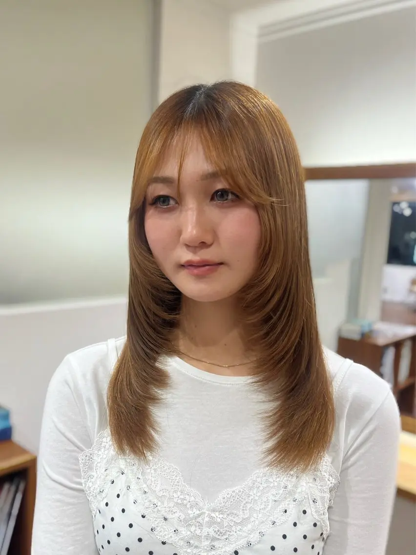 ミディアム レイヤーカット カット トリートメント 🎀仙台/レイヤー /暖色/ありさ🎀のヘアスタイル