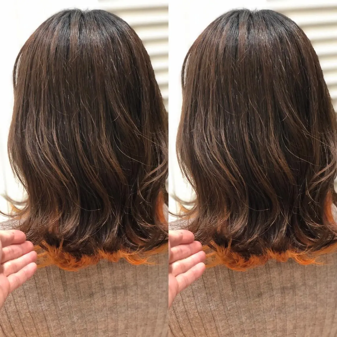 ロング カラー インナーカラー オレンジ Snaly カラー特化ページのヘアスタイル