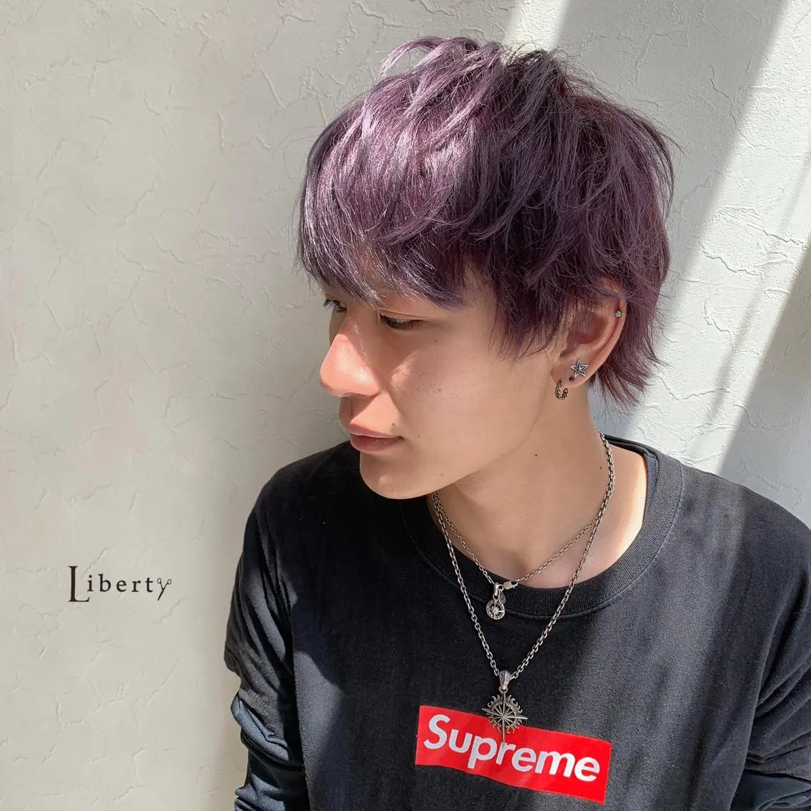 ショート カラー メンズ メンズブリーチ ブリーチ バイオレットカラー メンズ指名多数!! 田島史也のヘアスタイル