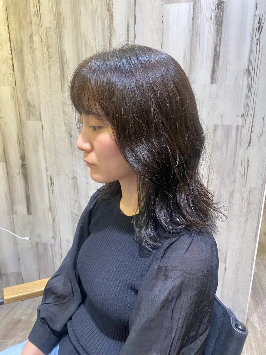 セミロング セミロングパーマ カット ヘアカラー トリートメント 西山 恵太郎のヘアスタイル