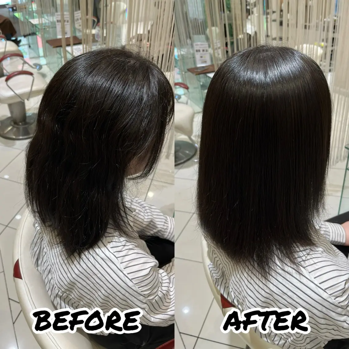 ミディアム カット 縮毛矯正 トリートメント 髪質改善美容師 鈴木のヘアスタイル