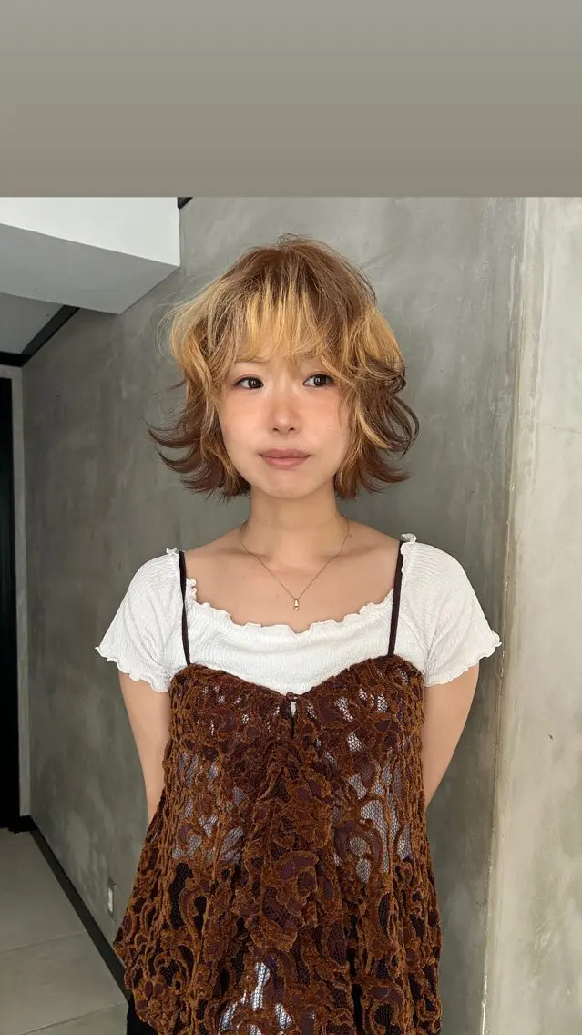 ミディアム カラー カット ヘアカラー トリートメント タナカ カナ🫧のヘアスタイル